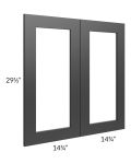 Midtown Black Shaker 30x30 Clear Glass Door (Cabinet Sold Separately)