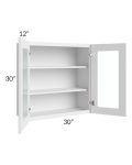 Bayville White 30x30 Wall Glass Door Cabinet