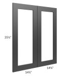 Midtown Black Shaker 30x36 Clear Glass Door (Cabinet Sold Separately)