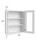Township White 30x36 Wall Glass Door Cabinet