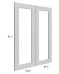 Tuscan Painted Grey 30x42 Clear Glass Door (Cabinet Sold Separately)