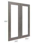 Midtown Dark Grey Shaker 30x42 Clear Glass Door (Cabinet Sold Separately)