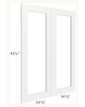 Midtown White Shaker 30x42 Clear Glass Door (Cabinet Sold Separately)