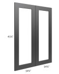 Midtown Black Shaker 30x42 Clear Glass Door (Cabinet Sold Separately)