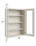 Asheville Cloud Shaker 30x42 Wall Glass Door Cabinet