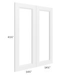 Union White 30x42 Clear Glass Door (Cabinet Sold Separately)