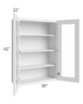 Township White 30x42 Wall Glass Door Cabinet
