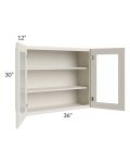 Asheville Cloud Shaker 36x30 Wall Glass Door Cabinet