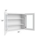 Township White 36x30 Wall Glass Door Cabinet