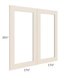 Midtown Cream Shaker 36x36 Clear Glass Door (Cabinet Sold Separately)
