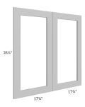 Midtown Painted Grey Shaker 36x36 Clear Glass Door (Cabinet Sold Separately)