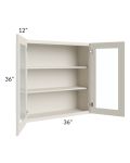 Asheville Cloud Shaker 36x36 Wall Glass Door Cabinet
