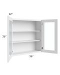 Bayville White 36x36 Wall Glass Door Cabinet
