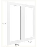 Midtown White Shaker 36x42 Clear Glass Door (Cabinet Sold Separately)