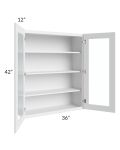 Township White 36x42 Wall Glass Door Cabinet