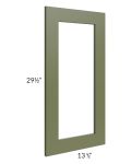 Midtown Hunter Green Shaker Clear Glass Door for a 24x30 Diagonal Corner Wall Cabinet (Cabinet Sold Separately)