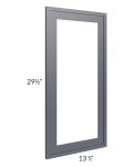 Vienna Indigo Clear Glass Door for a 24x30 Diagonal Corner Wall Cabinet (Cabinet Sold Separately)