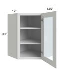 Township White 24x30 Diagonal Corner Wall Glass Door Cabinet