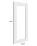 Midtown Cloud Shaker Clear Glass Door for a 24x36 Diagonal Corner Wall Cabinet (Cabinet Sold Separately)