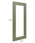 Midtown Hunter Green Shaker Clear Glass Door for a 24x36 Diagonal Corner Wall Cabinet (Cabinet Sold Separately)