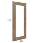 Midtown Mocha Shaker Clear Glass Door for a 24x36 Diagonal Corner Wall Cabinet (Cabinet Sold Separately)