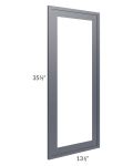 Vienna Indigo Clear Glass Door for a 24x36 Diagonal Corner Wall Cabinet (Cabinet Sold Separately)