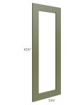 Midtown Hunter Green Shaker Clear Glass Door for a 24x42 Diagonal Corner Wall Cabinet (Cabinet Sold Separately)