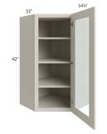 Asheville Cloud Shaker 24x42 Diagonal Corner Wall Glass Door Cabinet