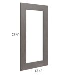 Midtown Dark Grey Shaker Clear Glass Door for a 27x30 Diagonal Corner Wall Cabinet (Cabinet Sold Separately)