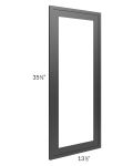 Vienna Black Clear Glass Door for a 27x36 Diagonal Corner Wall Cabinet (Cabinet Sold Separately)