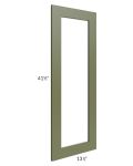 Midtown Hunter Green Shaker Clear Glass Door for a 27x42 Diagonal Corner Wall Cabinet (Cabinet Sold Separately)