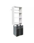 Wall Mounted Wardrobe Closet Storage Organizer Kit System with Shelves and Hanging Hamper Kit