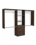 Deluxe Tower Closet Storage Wall Mounted Wardrobe Organizer Kit with Shelves and Drawers