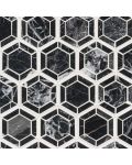 Hexagono Nero Polished Mosaic Tile