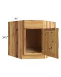 Rustic Shaker 36" Diagonal Corner Sink Base Cabinet