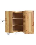 Rustic Shaker 24x30 Easy Reach Corner Wall Cabinet