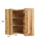 Rustic Shaker 24x36 Easy Reach Corner Wall Cabinet