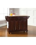 Cambridge Natural Wood Top Kitchen Island in Vintage Mahogany Finish