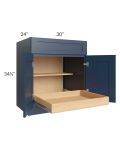 Madison Navy Shaker 30" Base Cabinet with 1 Rollout