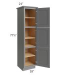 Stratton Dark Grey Shaker 18x78 Linen Cabinet