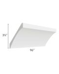 Asheville White Shaker 8' Large Curved Crown Molding