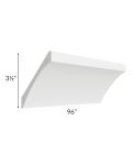 Bayville White 8' Large Curved Crown Molding