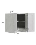 Midtown Blue Shaker 24x30 Corner Wall Cabinet (No Door) To Be Used With A Glass Door