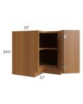 Portland Walnut 36" Lazy Susan Base Cabinet