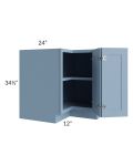 Sky Blue Shaker 36" Corner Base Cabinet with 1 Fixed Shelf
