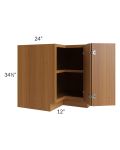 Portland Walnut 36" Corner Base Cabinet with 1 Fixed Shelf