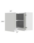 Portland White 36" Corner Base Cabinet with 1 Fixed Shelf