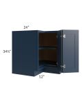 Midtown Blue Shaker 36" Lazy Susan Base Cabinet