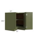 Midtown Hunter Green Shaker 36" Lazy Susan Base Cabinet
