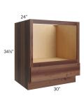 Farmhouse Walnut Shaker 30" Microwave Base Cabinet - Out of stock through mid April